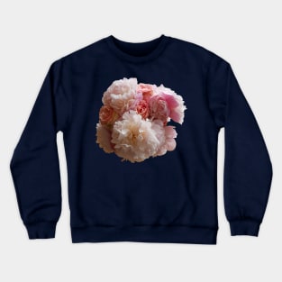 Peony Flowers and Pink Roses Crewneck Sweatshirt